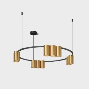 DK4065-BK+SG Подвесной светильник ORBIT , IP20, 10xGU10 LED до 15 Вт, черный + сатинированное золото, алюминий в Тарко-Сале - tarko-sale.ok-mebel.com | фото 2