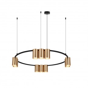 DK4065-BK+SG Подвесной светильник ORBIT , IP20, 10xGU10 LED до 15 Вт, черный + сатинированное золото, алюминий в Тарко-Сале - tarko-sale.ok-mebel.com | фото 3