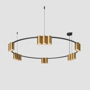DK4067-BK+SG Подвесной светильник ORBIT, IP20, 15xGU10 LED, до 15 Вт, черный + сатинированное золото, алюминий в Тарко-Сале - tarko-sale.ok-mebel.com | фото