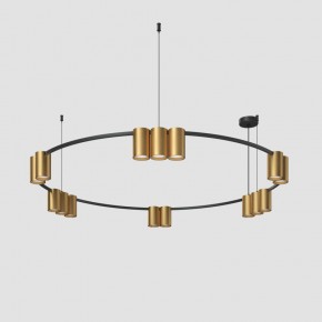 DK4067-BK+SG Подвесной светильник ORBIT, IP20, 15xGU10 LED, до 15 Вт, черный + сатинированное золото, алюминий в Тарко-Сале - tarko-sale.ok-mebel.com | фото 2