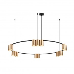 DK4067-BK+SG Подвесной светильник ORBIT, IP20, 15xGU10 LED, до 15 Вт, черный + сатинированное золото, алюминий в Тарко-Сале - tarko-sale.ok-mebel.com | фото 3