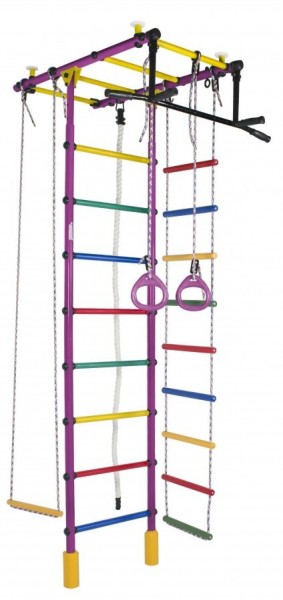 ДСК Атлант цв.фиолетовый радуга: турник, кольца, канат, трапеция, веревочная лестница в Тарко-Сале - tarko-sale.ok-mebel.com | фото