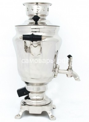 Электрический самовар из латуни никелированный на 1,5 литра форма "Тюльпан" с защитой от выкипания в Тарко-Сале - tarko-sale.ok-mebel.com | фото 3