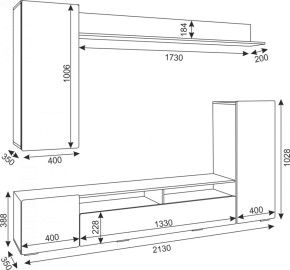 Гостиная Альфа (Белый/Белый глянец) в Тарко-Сале - tarko-sale.ok-mebel.com | фото 4