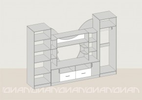 Гостиная Аллегро с 2 шкафами вариант-5 (Ясень светлый/тёмный) в Тарко-Сале - tarko-sale.ok-mebel.com | фото 2
