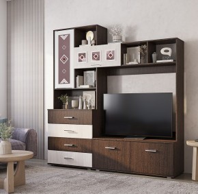 Гостиная Белла (модульная) венге/ясень белый в Тарко-Сале - tarko-sale.ok-mebel.com | фото 16