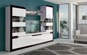 Гостиная Ронда 2 Белый глянец/венге в Тарко-Сале - tarko-sale.ok-mebel.com | фото