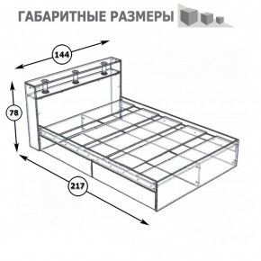 Камелия Кровать 1400, цвет белый, ШхГхВ 143,5х217х78,2 см., сп.м. 1400х2000 мм., без матраса, основание есть в Тарко-Сале - tarko-sale.ok-mebel.com | фото 3