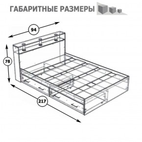 Камелия Кровать с ящиками 0900, цвет белый, ШхГхВ 93,5х217х78,2 см., сп.м. 900х2000 мм., без матраса, основание есть в Тарко-Сале - tarko-sale.ok-mebel.com | фото 7