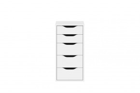 Комод Ингар белый с пятью выдвижными ящиками в Тарко-Сале - tarko-sale.ok-mebel.com | фото 2