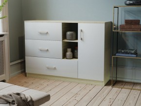 Комод К-3.1 (Дуб сонома/Белый жемчуг) в Тарко-Сале - tarko-sale.ok-mebel.com | фото 2