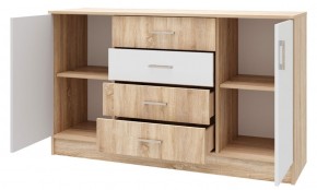 БЕАТРИС Комод К1400 (Дуб Сонома/Белый глянец) в Тарко-Сале - tarko-sale.ok-mebel.com | фото 2