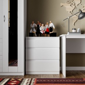 Комод КАСТОР с тремя ящиками, цвет белый в Тарко-Сале - tarko-sale.ok-mebel.com | фото 3