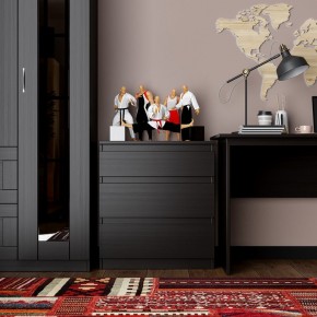 Комод КАСТОР с тремя ящиками, цвет Дуб Венге в Тарко-Сале - tarko-sale.ok-mebel.com | фото 3