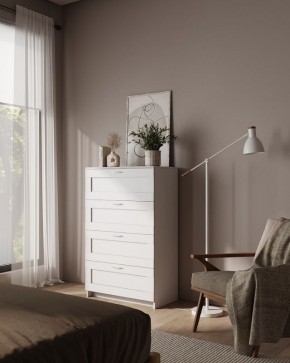 Комод СИРИУС с четырьмя ящиками, цвет белый в Тарко-Сале - tarko-sale.ok-mebel.com | фото