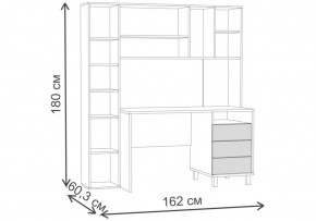 Компьютерный стол Комфорт 12.95 N дуб сонома / сатин в Тарко-Сале - tarko-sale.ok-mebel.com | фото 2