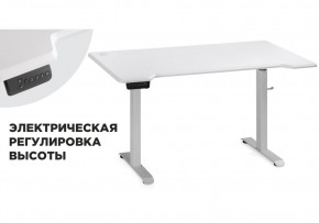 Компьютерный стол Маркос с механизмом подъема 140х80х75 белый / шагрень белая в Тарко-Сале - tarko-sale.ok-mebel.com | фото 1
