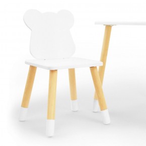 Комплект детской мебели стол и два стула Мишутка (Белый/Белый/Береза) в Тарко-Сале - tarko-sale.ok-mebel.com | фото 1