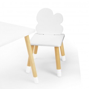 Комплект детской мебели стол и два стула Облачко (Белый/Белый/Береза) в Тарко-Сале - tarko-sale.ok-mebel.com | фото