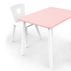 Комплект детской мебели стол и стул Корона (Розовый/Белый/Белый) в Тарко-Сале - tarko-sale.ok-mebel.com | фото