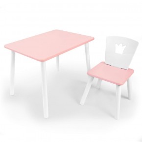 Комплект детской мебели стол и стул Корона (Розовый/Розовый/Белый) в Тарко-Сале - tarko-sale.ok-mebel.com | фото