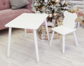 Комплект детской мебели стол и стул Мишутка (Белый/Белый/Белый) в Тарко-Сале - tarko-sale.ok-mebel.com | фото