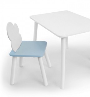 Комплект детской мебели стол и стул Облачко (Белый/Голубой/Белый) в Тарко-Сале - tarko-sale.ok-mebel.com | фото