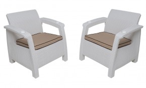 Комплект на балкон Yalta Premium Balcony Set (Ялта) белый (+подушки под спину) в Тарко-Сале - tarko-sale.ok-mebel.com | фото 4