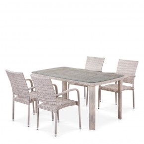 Комплект плетеной мебели T256C/Y376C-W85 Latte (4+1) + подушки на стульях в Тарко-Сале - tarko-sale.ok-mebel.com | фото