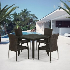 Комплект плетеной мебели T257A/YC379A-W53 Brown (4+1) + подушки на стульях в Тарко-Сале - tarko-sale.ok-mebel.com | фото 1