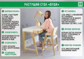 Комплект растущий стол и стул с чехлом 38 попугаев «Вуди» (Белый, Белый, Ромбусы) в Тарко-Сале - tarko-sale.ok-mebel.com | фото