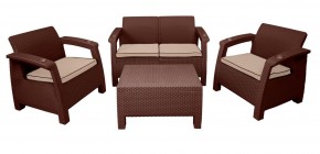 Комплект уличной мебели Yalta Premium Terrace Set (Ялта) шоколадый (+подушки под спину) в Тарко-Сале - tarko-sale.ok-mebel.com | фото 1