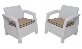 Комплект уличной мебели Yalta Premium Terrace Triple Set (Ялта) белый (+подушки под спину) в Тарко-Сале - tarko-sale.ok-mebel.com | фото 4