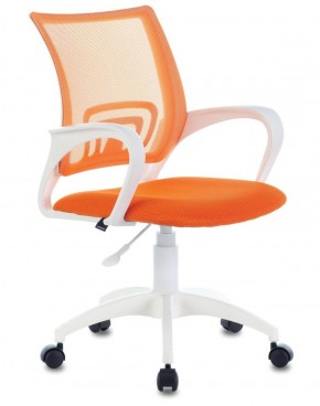 Кресло BRABIX "Fly MG-396W", пластик белый, сетка, оранжевое, 532401, MG-396W_532401 в Тарко-Сале - tarko-sale.ok-mebel.com | фото
