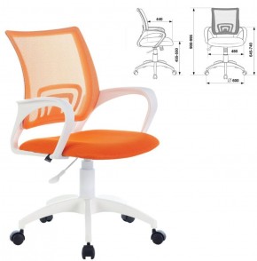 Кресло BRABIX "Fly MG-396W", пластик белый, сетка, оранжевое, 532401, MG-396W_532401 в Тарко-Сале - tarko-sale.ok-mebel.com | фото 2