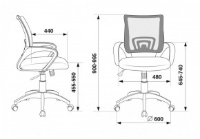 Кресло Бюрократ CH-695N/DG/TW-11 серый TW-04 черный TW-11 в Тарко-Сале - tarko-sale.ok-mebel.com | фото 4