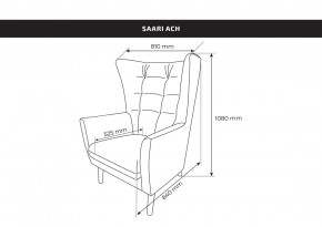 Кресло для отдыха Саари мятно-серое, ткань рогожка в Тарко-Сале - tarko-sale.ok-mebel.com | фото 3