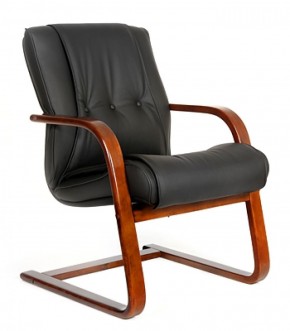 Кресло для посетителя CHAIRMAN  653 V (Кожа) Черное в Тарко-Сале - tarko-sale.ok-mebel.com | фото