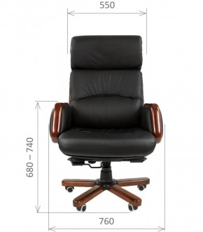 Кресло для руководителя CHAIRMAN 417 (Натуральная кожа) Черное в Тарко-Сале - tarko-sale.ok-mebel.com | фото 4