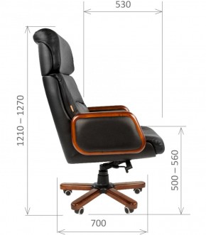 Кресло для руководителя CHAIRMAN 417 (Натуральная кожа) Черное в Тарко-Сале - tarko-sale.ok-mebel.com | фото 5
