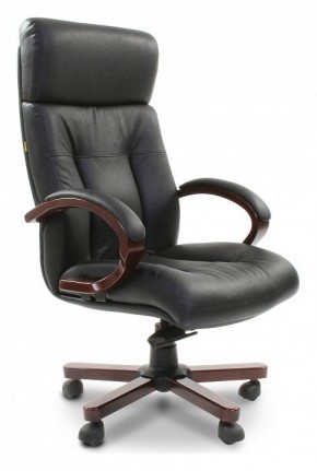 Кресло для руководителя Chairman 421 черный/орех темный, черный в Тарко-Сале - tarko-sale.ok-mebel.com | фото 1