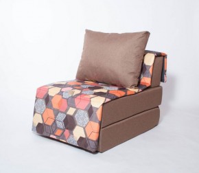 Кресло-кровать бескаркасное Харви (коричневый-геометрия браун) в Тарко-Сале - tarko-sale.ok-mebel.com | фото