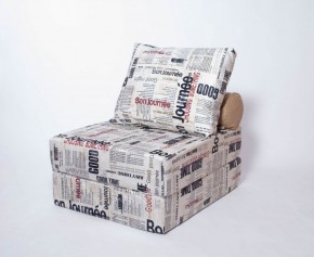 Кресло-кровать-пуф бескаркасное Прайм (Газета) в Тарко-Сале - tarko-sale.ok-mebel.com | фото