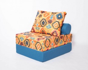 Кресло-кровать-пуф бескаркасное Прайм (мехико желтый-морская волна) в Тарко-Сале - tarko-sale.ok-mebel.com | фото
