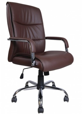 Кресло офисное BRABIX "Space EX-508" (экокожа, хром, коричневое) 531164 в Тарко-Сале - tarko-sale.ok-mebel.com | фото