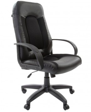 Кресло офисное BRABIX "Strike EX-525" (экокожа черная, ткань черная) 531381 в Тарко-Сале - tarko-sale.ok-mebel.com | фото