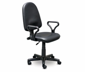 Кресло офисное Престиж+ (черный кожзам PV-1) г/п 140/ПВМ/ гольф в Тарко-Сале - tarko-sale.ok-mebel.com | фото