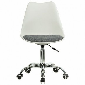 Кресло стул BRABIX "Eames MG-310 CH", хром, пластик белый, ткань серая, 532924 в Тарко-Сале - tarko-sale.ok-mebel.com | фото