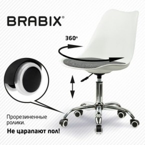 Кресло стул BRABIX "Eames MG-310 CH", хром, пластик белый, ткань серая, 532924 в Тарко-Сале - tarko-sale.ok-mebel.com | фото 7