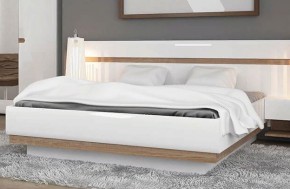 Кровать 140/TYP 91-01 с подъемником, LINATE ,цвет белый/сонома трюфель в Тарко-Сале - tarko-sale.ok-mebel.com | фото